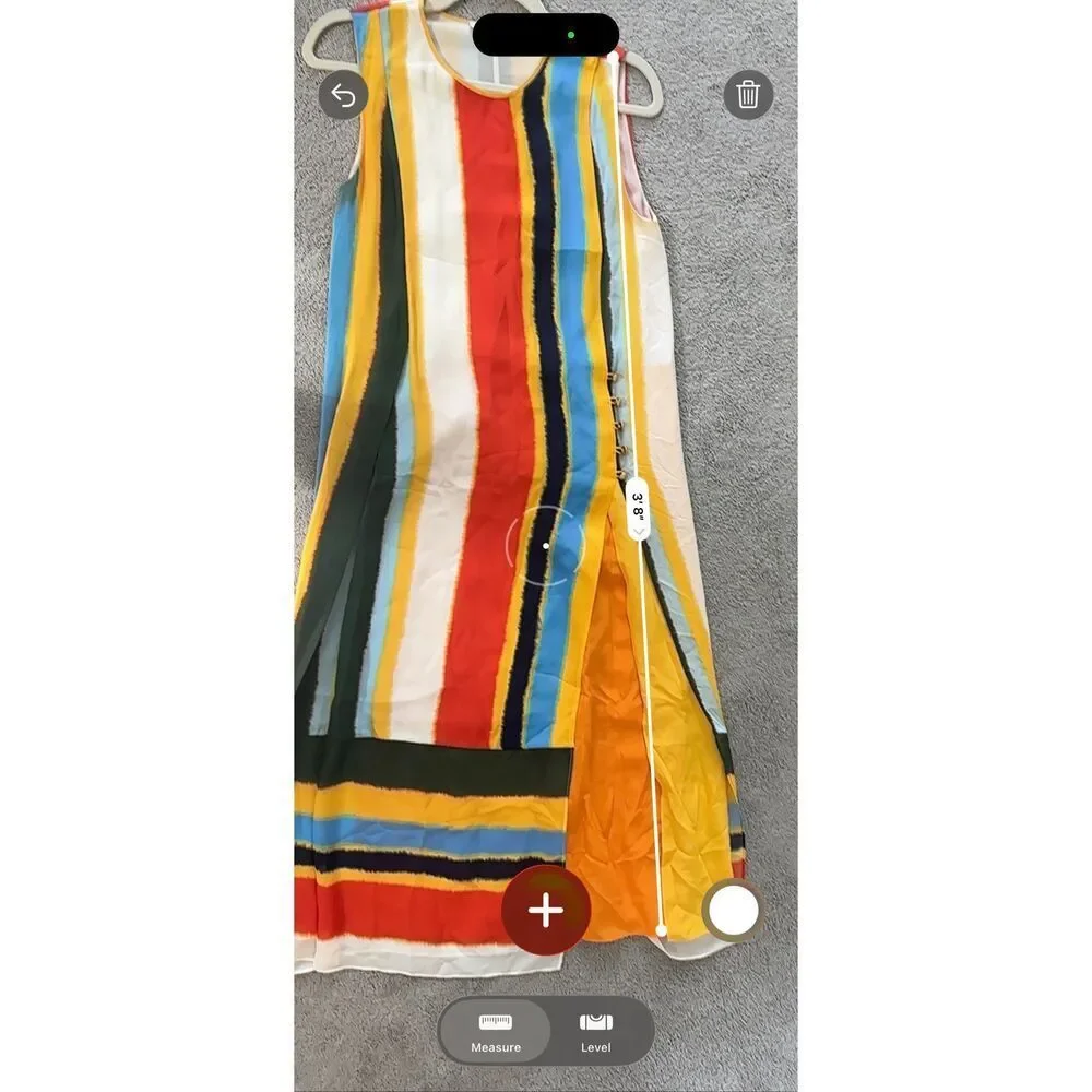 Tory Burch Bettina Silk Stripe Midi Dress | Colorblock Sleeveless Resort Mediter
